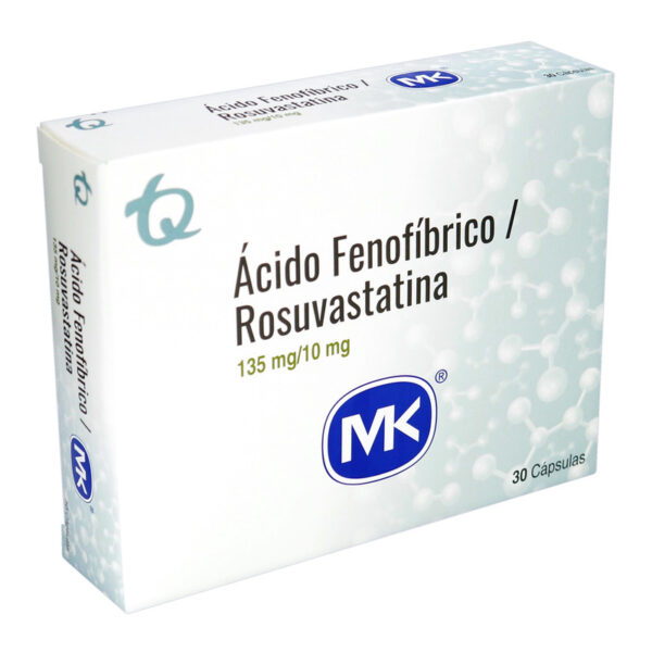 Acido Fenofibrico 135 mg + Rosuvastatina 10mg 30 Capsulas Mk