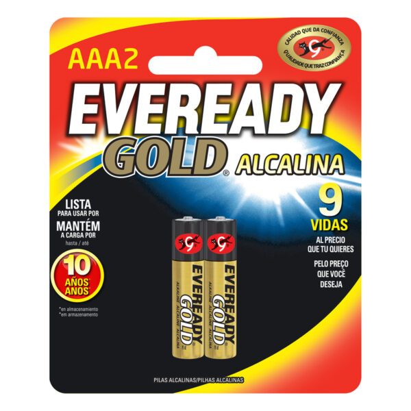 Pila Eveready Gold Alkalina AAA 2 Unidades
