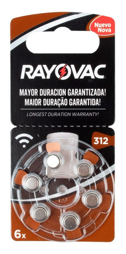 Pila Audicion Rayovac Tamaño 312 X 6 Unidades