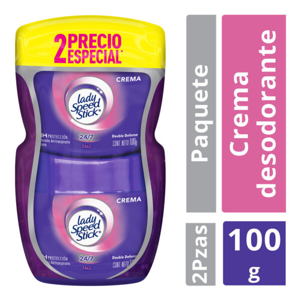 2 Desodorante Lady Speed Talc Crema 100 Gr Precio Especial