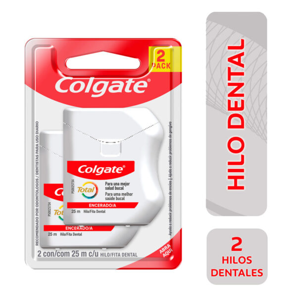 2 Hilo Dental Colgate Total 25 Metros Gratis 12.5 Metros