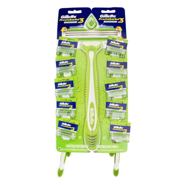 Maquina Prestobarba Gillette 3 Sensible Cartuchos 10 Unidades