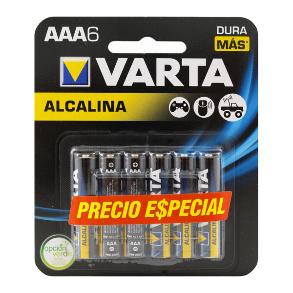 Pila Varta Alkalina AAA 6 Unidades Precio Especial