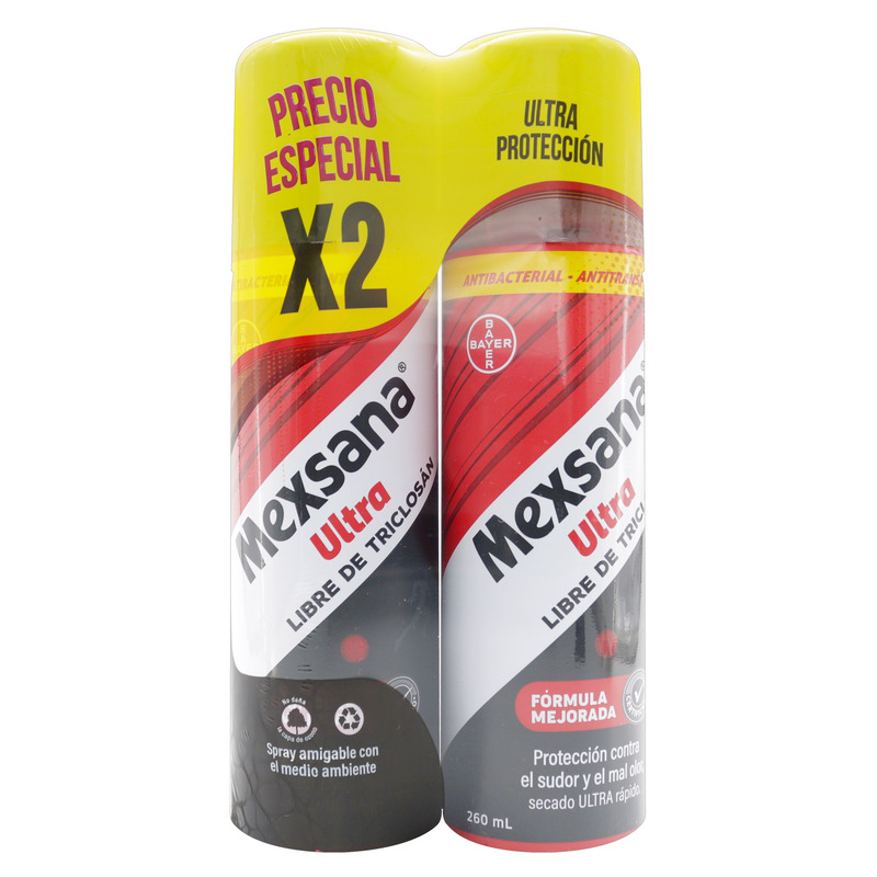 2 Desodorante Mexsana Pies Ultra Spray 260 Ml Precio Especial