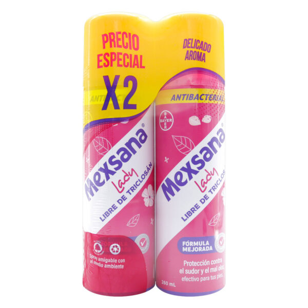 2 Talco Mexsana Lady Spray 260 Ml Precio Especial