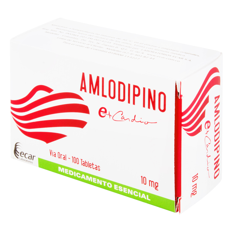 Amlodipino 10 Mg 100 Tabletas Ec