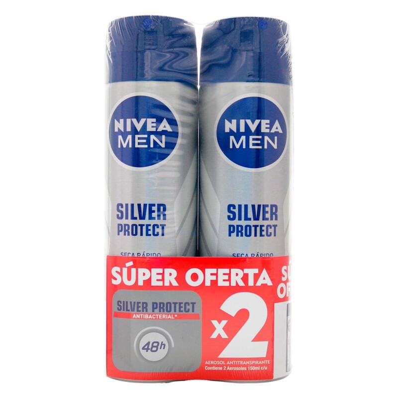 2 Desodorante Nivea Men Silver Protect 150ml Super Descuento