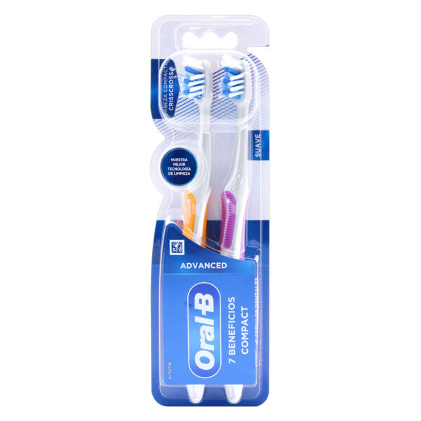Cepillo Dental Oral B 7 Beneficios Suave 2 Pack
