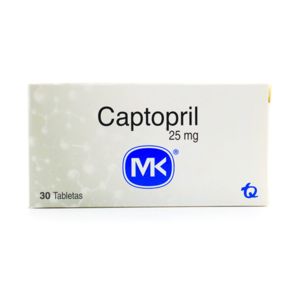 Captopril 25 Mg 30 Tabletas Mk