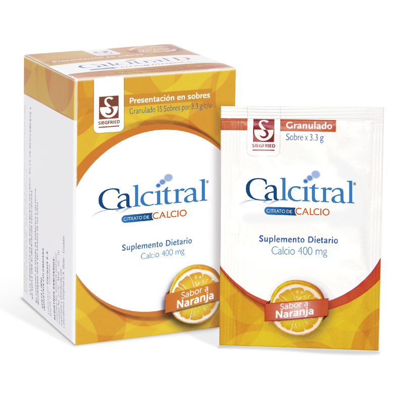 Calcitral 400 Mg 15 Sobres