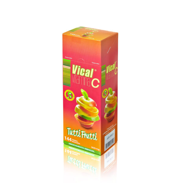 Vitamina C 500 Mg Vical Tutti Frutti  Masticable 144 Tabletas