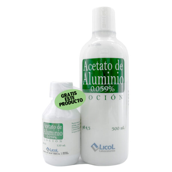 Acetato De Aluminio 500 Ml Gratis 120 Ml