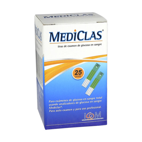 Tiras Reactiv Glucometria Mediclas 25 Unidades Icom