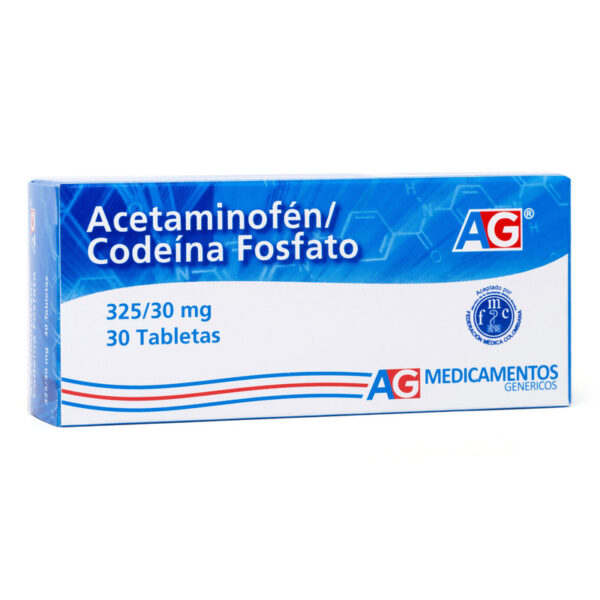 Acetaminofen/Codeina 325/30 Mg 30 Tabletas Ag