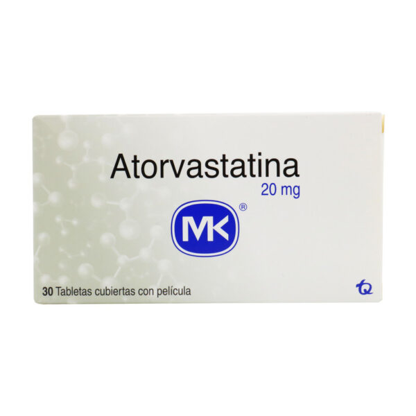 Atorvastatina 20 Mg 30 Tabletas Mk
