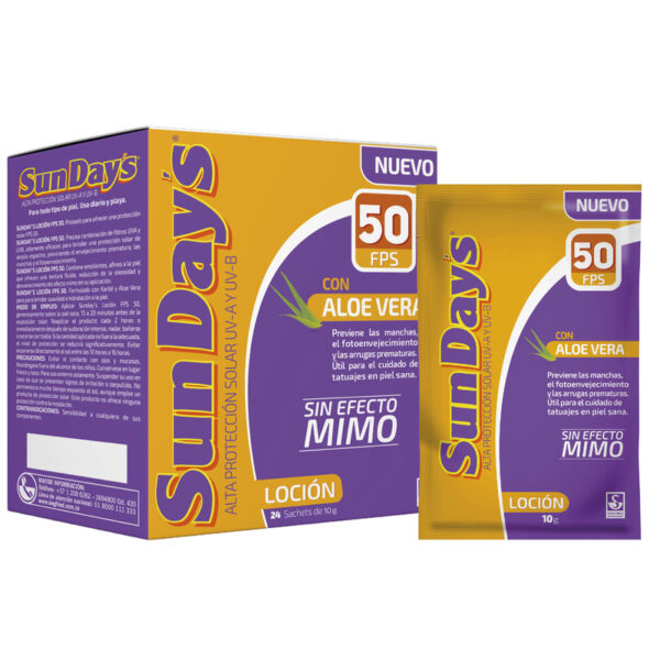 Sundays Kar.Aloe Filtro Protector Solar 50 Locion 24 Sobres