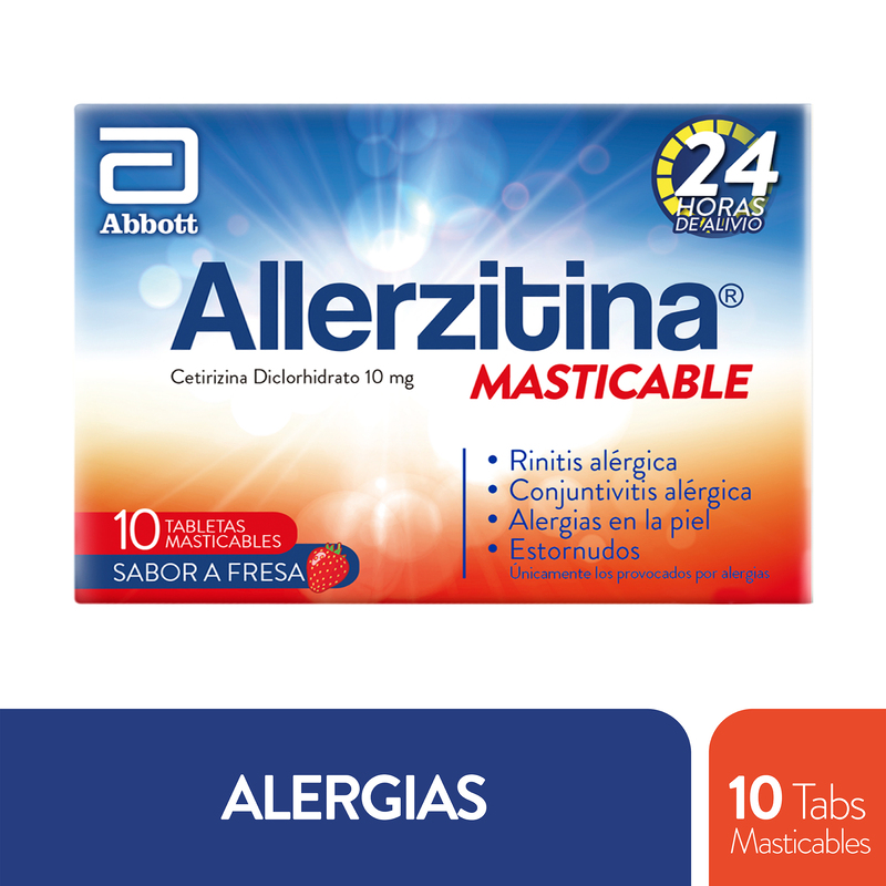 Allerzitina Masticable Fresa 10 Mg 10 Tabletas