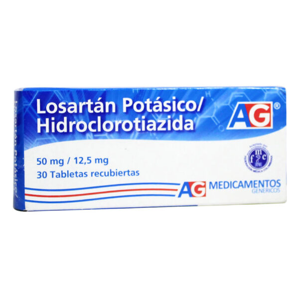 Losartan 50 Mg+Hct 12.5 Mg 30 Tabletas Ag