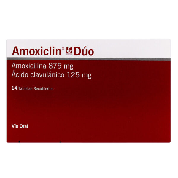 Amoxiclin Duo 875mg/125mg 14 Tabletas Recubietas