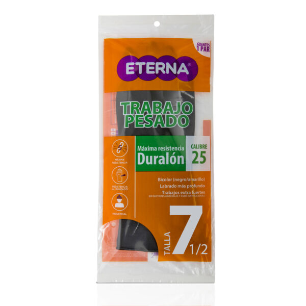 Guante Industrial Duralon Negro Calibre 25 Talla 7 1/2
