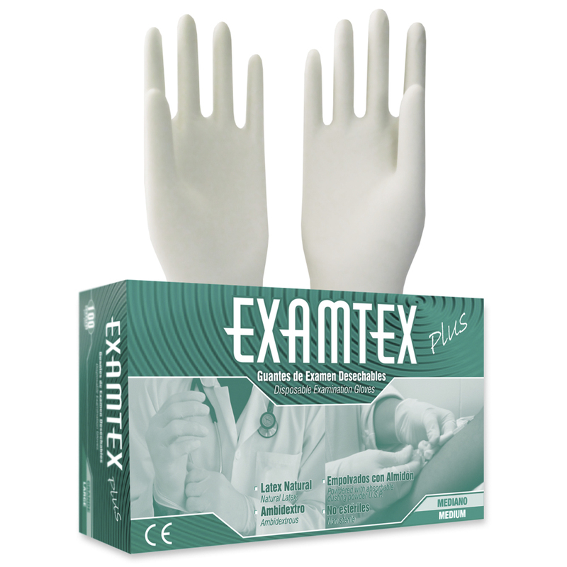 Guante latex M Protex x 100 unidades • Examtex • Biosystems