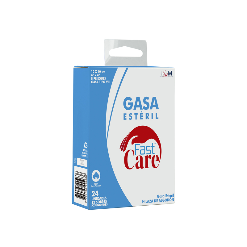 Gasa Fast Care Esteril 4×4 Yardas 12 Sobres