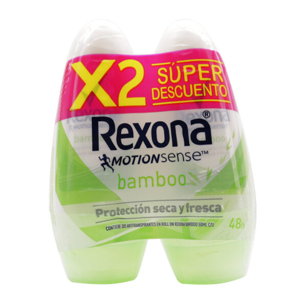 2 Desodorante Rexona Rollon Bamboo 50 Ml Super Oferta Mujer