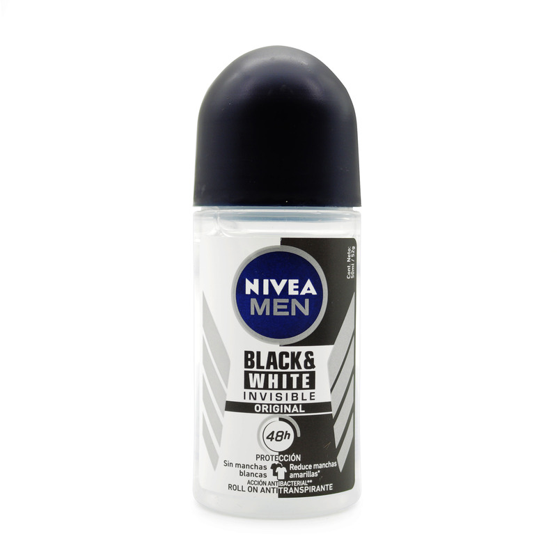 Desodorante Nivea Rollon Invisible Black & White 50 Ml Hombre