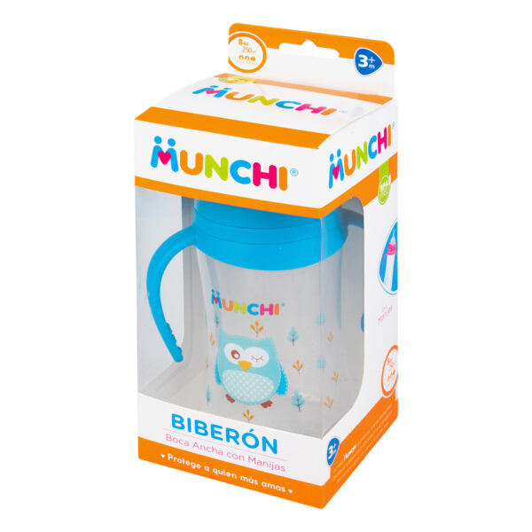 Biberon Munchi Manijas Boca Ancha 8 Onzas