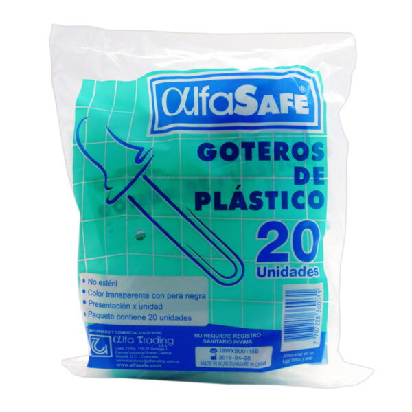 Gotero Plastico Alfa Bolsa 20 Unidades