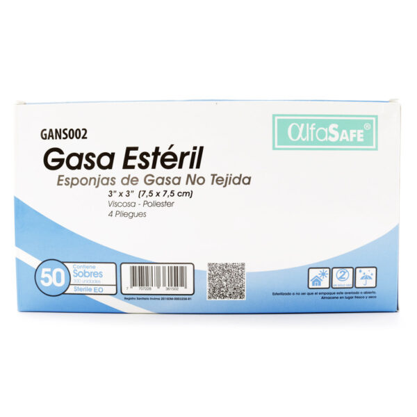 Gasa Alfa Est.No Tejida 3x3 50 Sobres X 6 Unidades