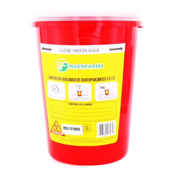 Recipiente Corto Punzantes / Guardian  3.0 Litros Inverfarma