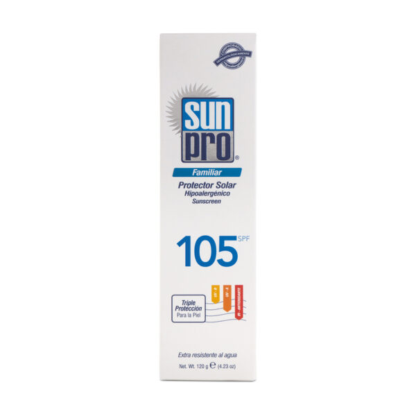 Sun Pro Bloqueador Crema Filtro Protector Solar 105 Familiar 120 Gr