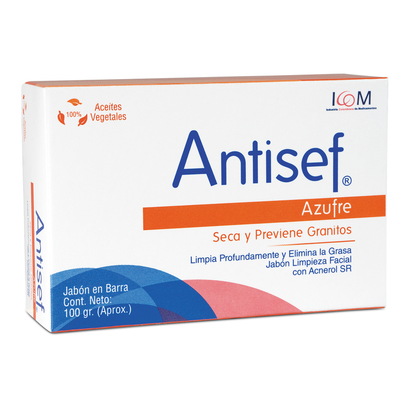 Jabon Antiacne Antisef Azufre 100gr Icom