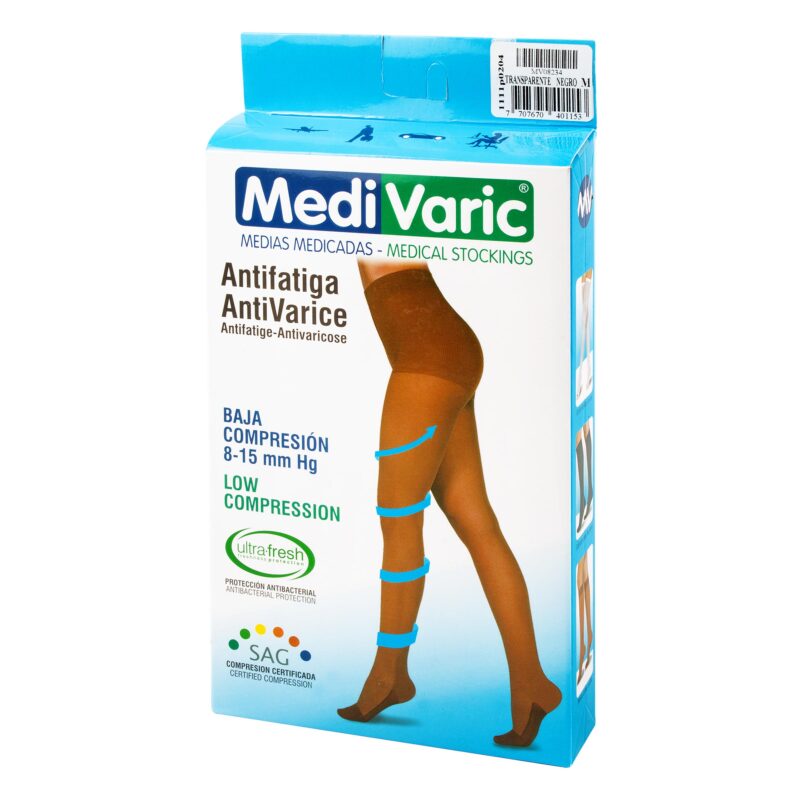 Media Medivaric Hasta la Cadera Talla M Negro Baja Compresion Nti -  Farmaprime