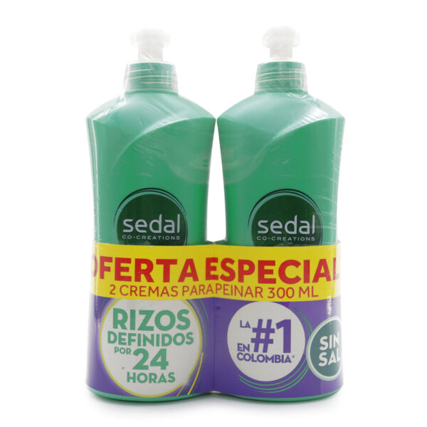 2 Crema Para Peinar Sedal Rizos Definidos 300ml