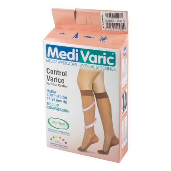 Media Medivaric Hasta la Rodilla Talla S Negro Media Compresion