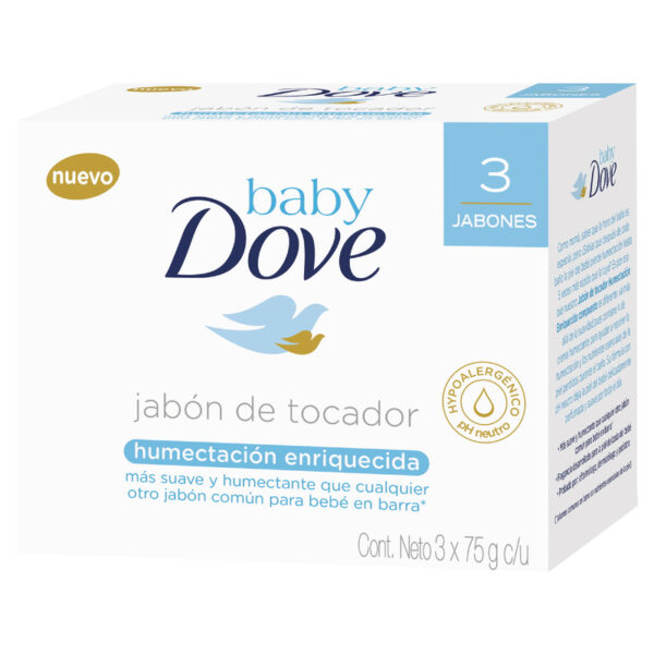 3 Jabones Dove Baby Humectacion Enriquecida 75 Gr