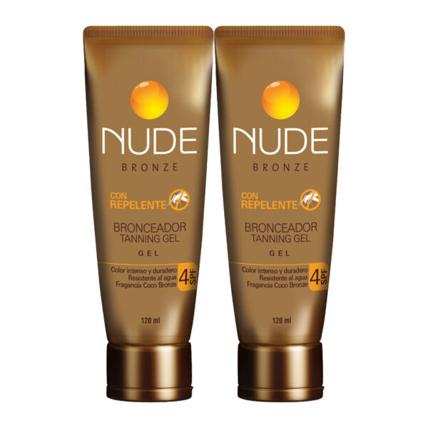 Bronceador Nude Bronze Gel Filtro Protector Solar 4 120 Ml X 2 Precio Especial