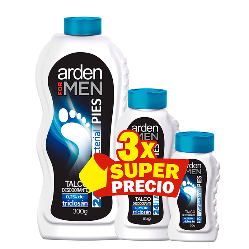 Talco Arden For Men 300 Gr + 85 Gr + 30 Gr Super Precio