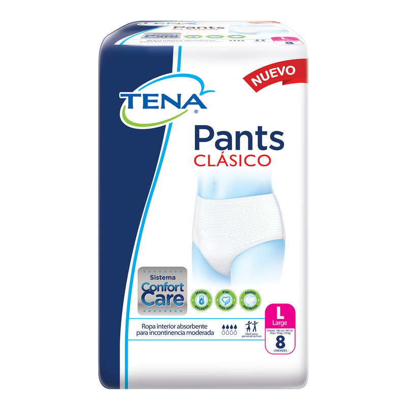 Pañal Tena Pants Clasico Large 8 Unidades