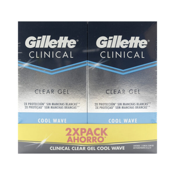 2 Desodorante Gillette Clinical Gel Cool Wave 45gr