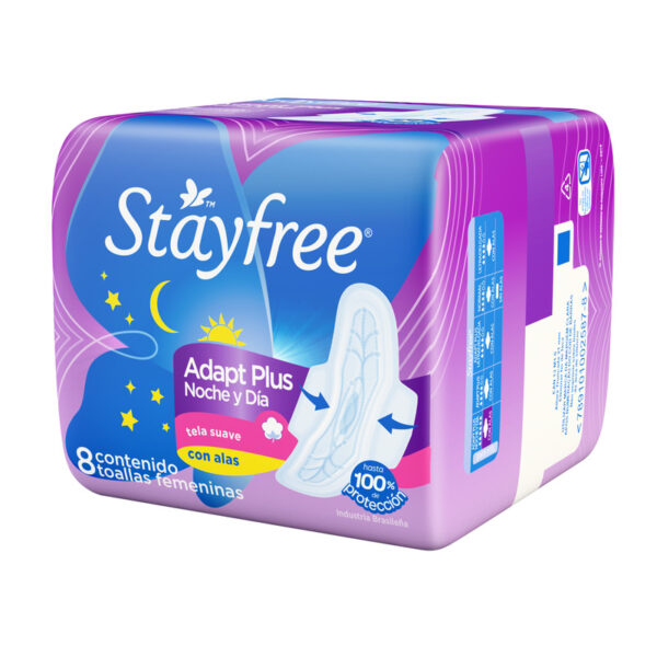 Toalla Stayfree Alas Nocturna Ag.Natural 8 Unidades