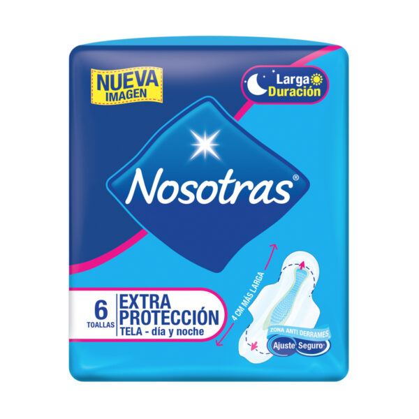 Toalla Nosotras Extra Proteccion Dia y Noche 6 Unidades