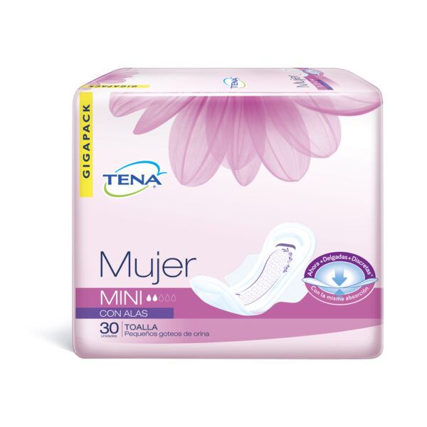 Toalla Tena Mujer Mini Alas 30 Unidades