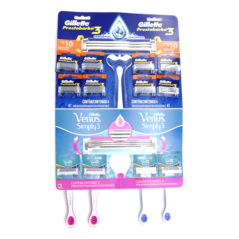 Maquina Prestobarba Gillette 3 8 Unidades + 4 Prestobarba Gillette Venus Simple 3