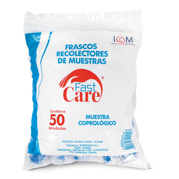 Frasco Recolector Muestra Coprologica 50 Unidades Icom