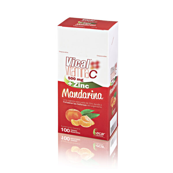 Vical Vitamina C 500 Mg + Zinc Mandarina 100 Tabletas
