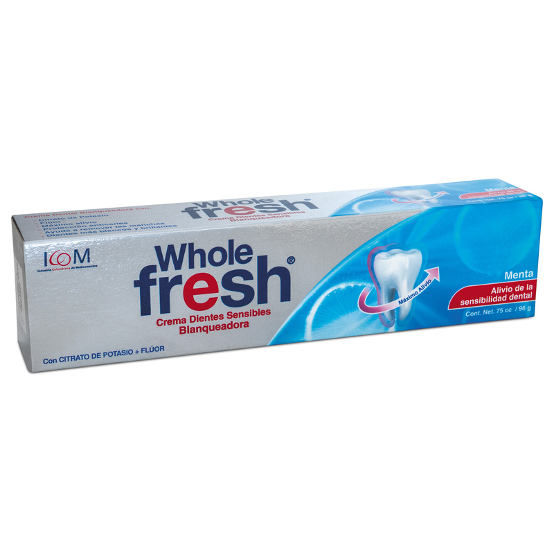 Crema Dientes Sensitive Blanqueadora Whole Fresh 75 Cc