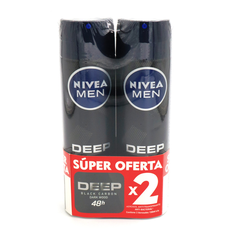 2 Desodorante Nivea Men Deep Spray 150ml Super Descuento